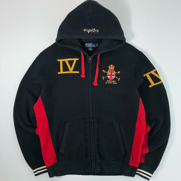 Polo  폴로 랄프로렌 mercer club 자수 블랙 후드집업 