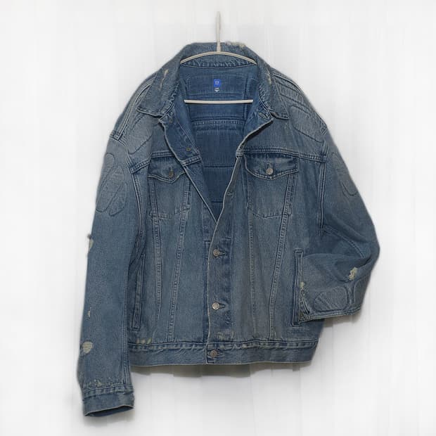 이지 갭 발렌시아가 패디드 데님 자켓 USA 메이드 (L / 105+)
