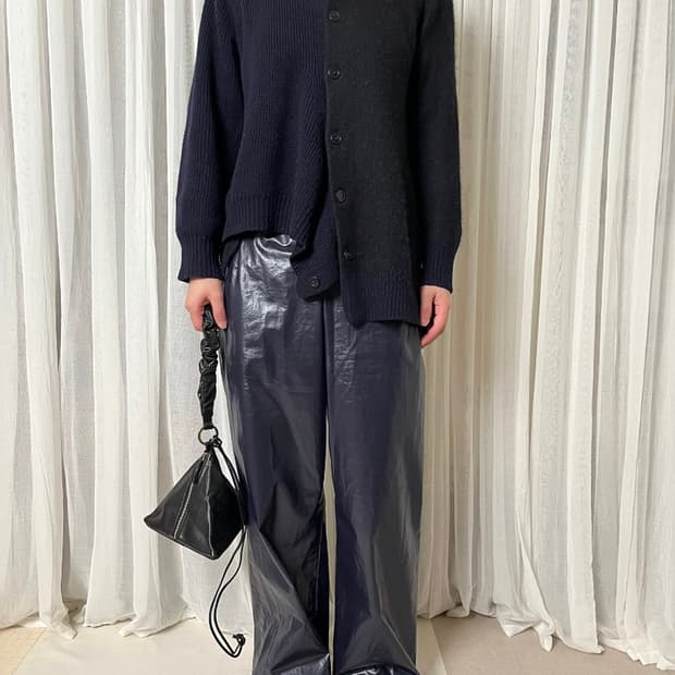 요지야마모토 하프앤하프 가디건 yohji yamamoto 비대칭 가디건