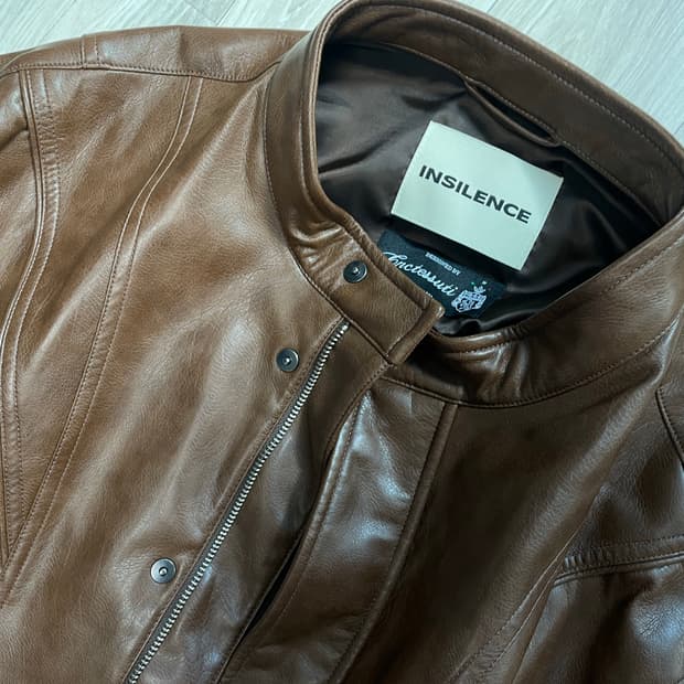 [M]인사일런스 디바이드 에코 레더 점퍼 BROWN