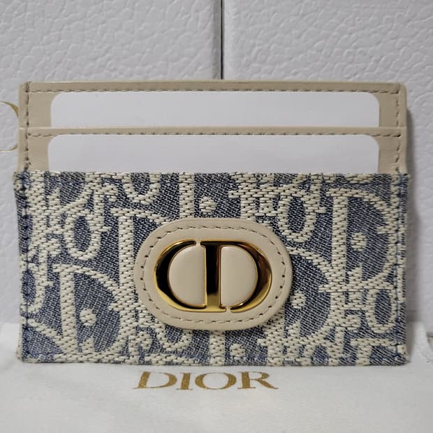 [유일매물/한정판] 디올 오블리크 몽테인 카드홀더 카드지갑 라이트 비스킷
