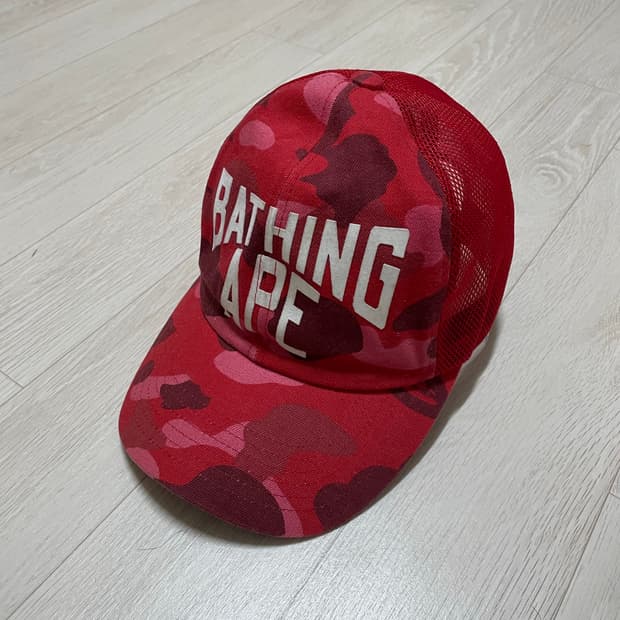 올드 베이프 nyc로고 캔버스 메쉬 캡