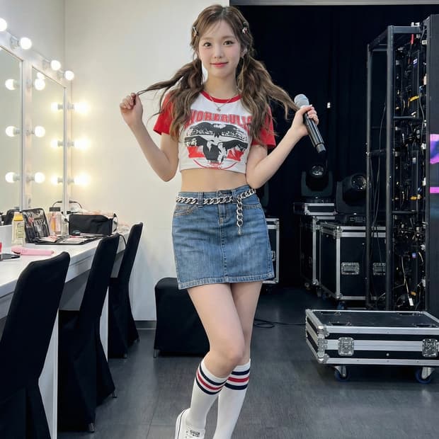 타미힐피거 데님 미니 스커트