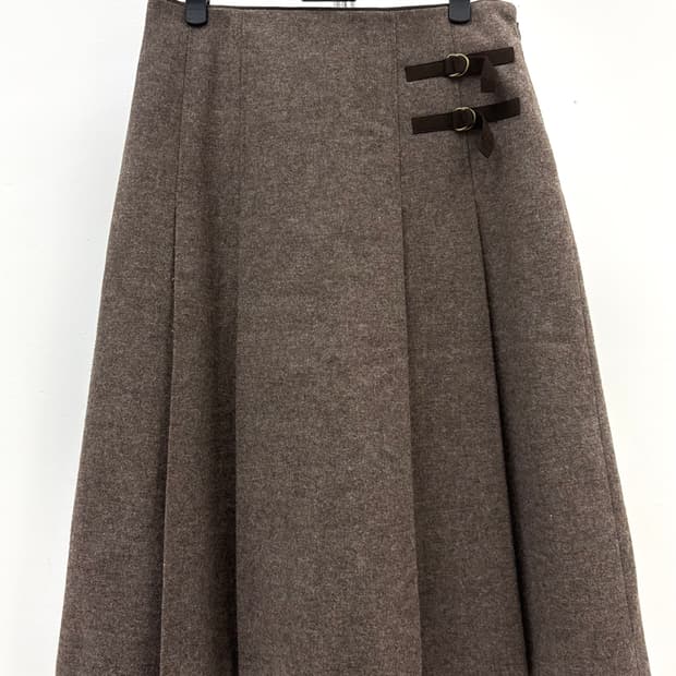 빈티지 브라운 울 스커트