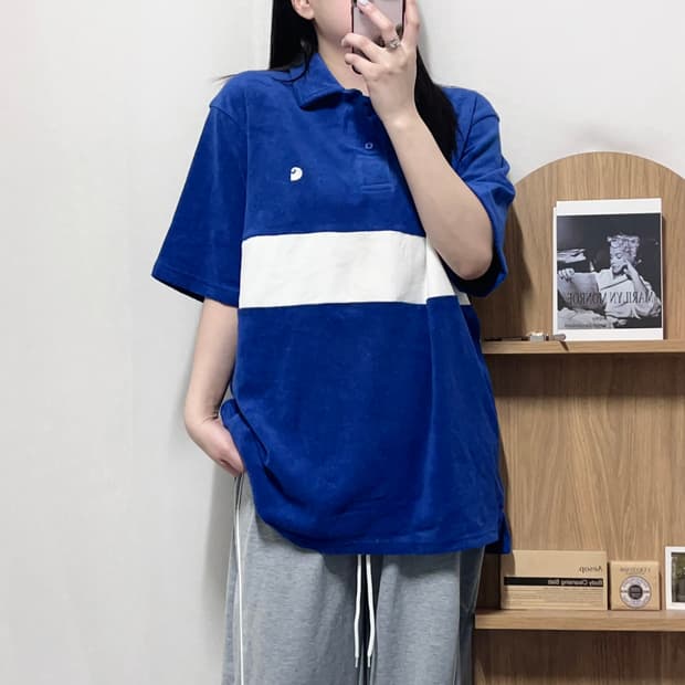 (택달린상품) [정품] 칼하트 블루 타올소재 반팔티 [ L ] 