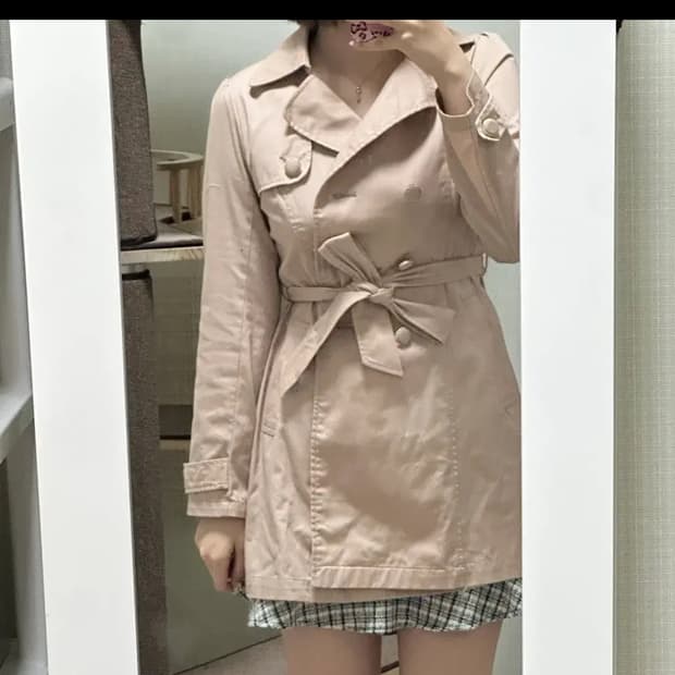 colza 콜자 핑크 트렌치 코트 스나계 일브 일본 빈티지 grl