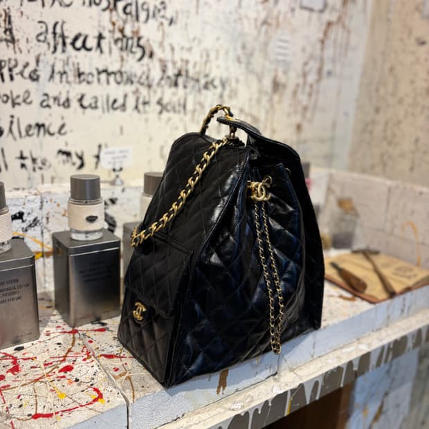 샤넬 25백 미디움 유광 카프스킨 초기 버전 초하이