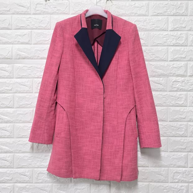택포) 샤틴 SATIN 핑크 트위드 자켓 M