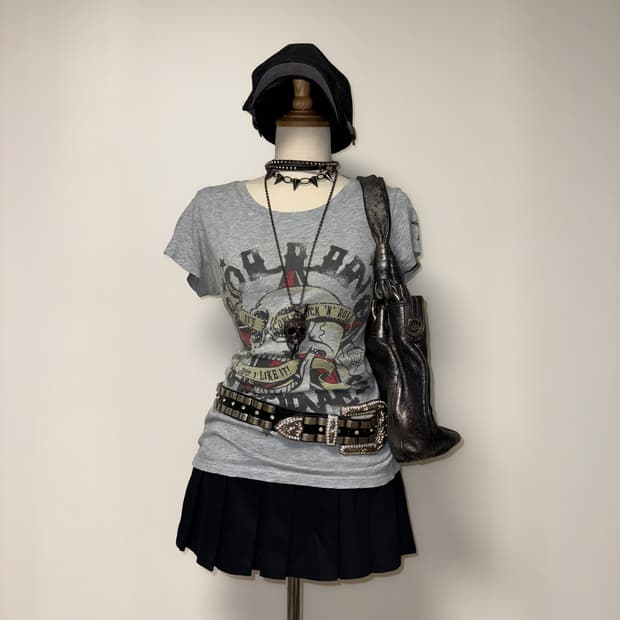 펑크 해골 그레이 탑