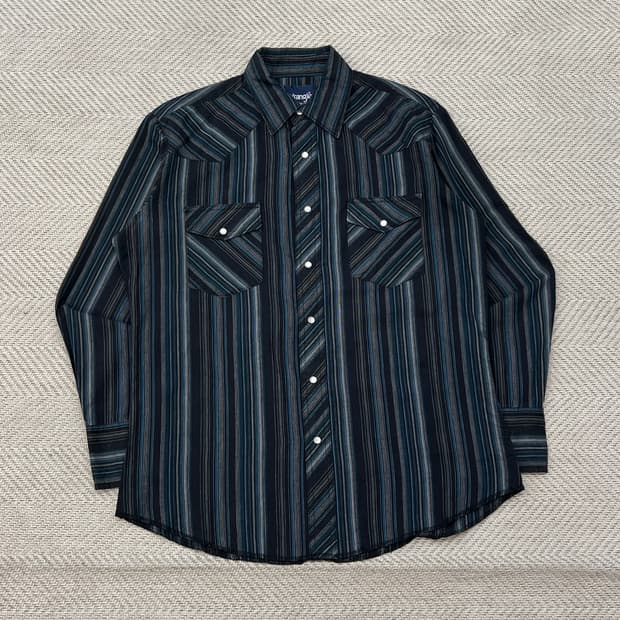 랭글러 스트라이프 웨스턴셔츠 r3376