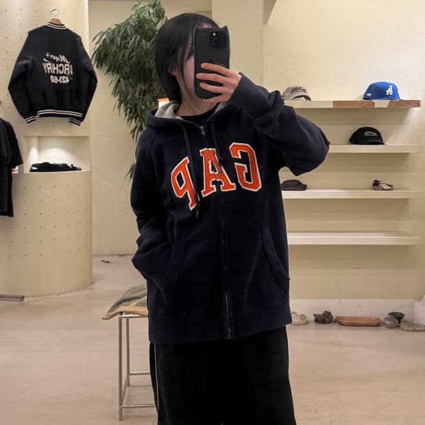 갭 네이비 빅로고 후드집업 U190