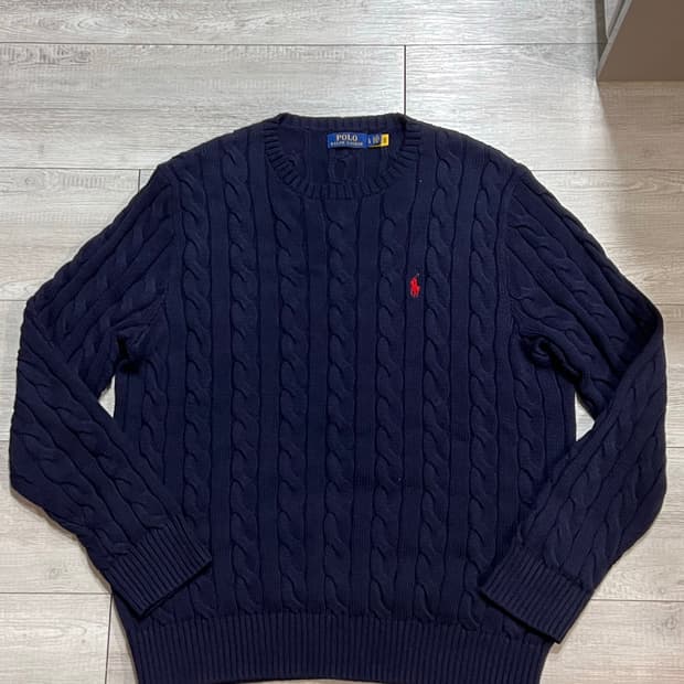 폴로 케이블 니트 네이비 L 105 거의 새것 QR 정가 25