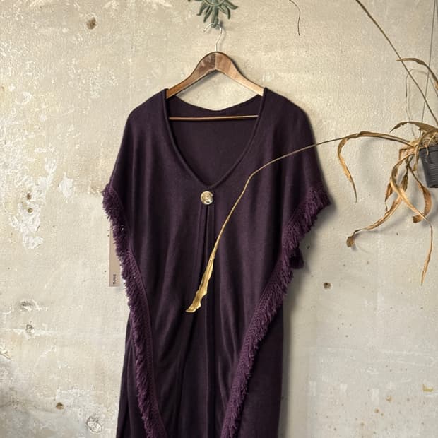 55-66 ) Vintage Fringe Cape Dress