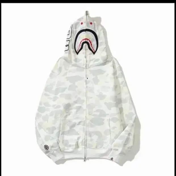 베이프 샤크 후드집업 Bape 화이트 백계 (구매)