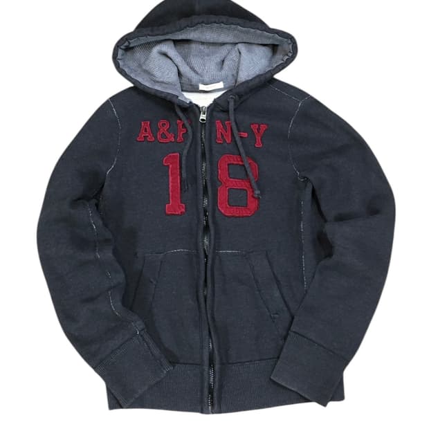 아베크롬비 기모 후드집업 차콜