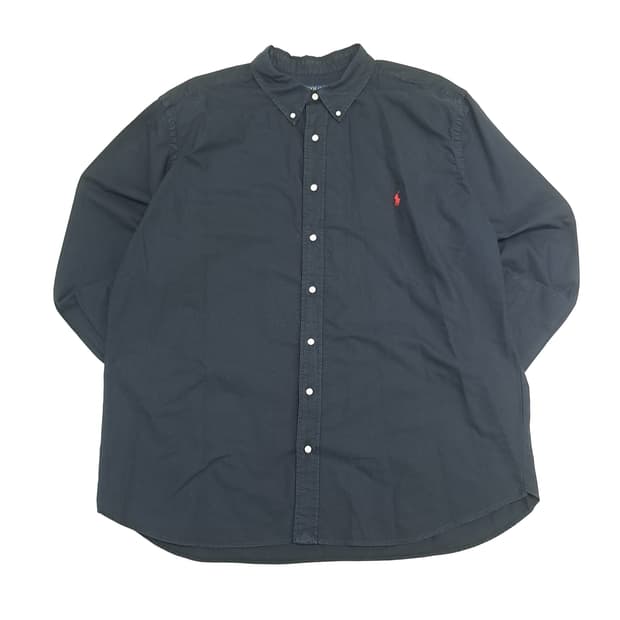 Co743 3XL Big 폴로 랄프로렌 블랙 QR 긴팔 셔츠 남방