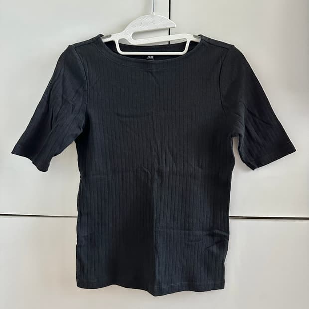 유니클로 여성 골지 반팔티셔츠