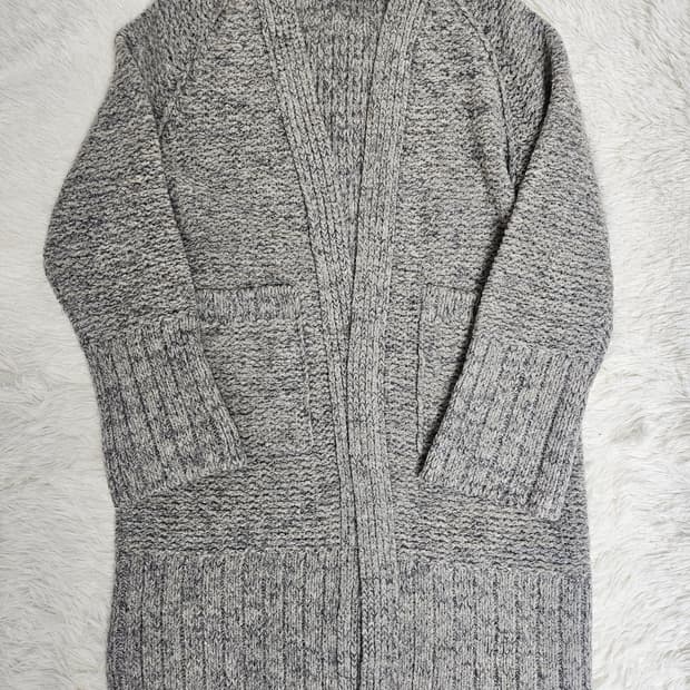 랑방 컬렉션 캐시미어 혼방 오픈 그레이 롱 가디건 90