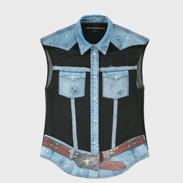 앤더슨벨 메쉬 슬리브리스 자켓