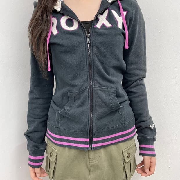 록시 로고 슬립 후드집업