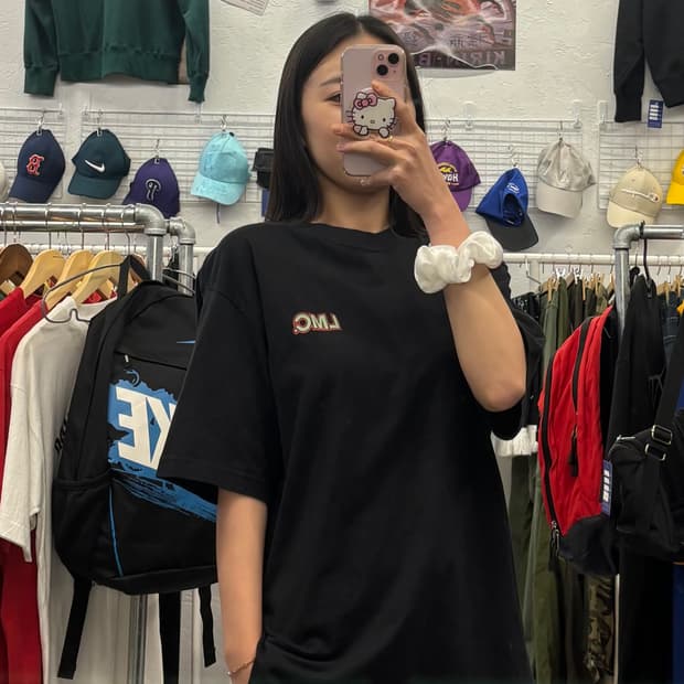 LMC 백 로고 콤보 블랙 반팔티 M