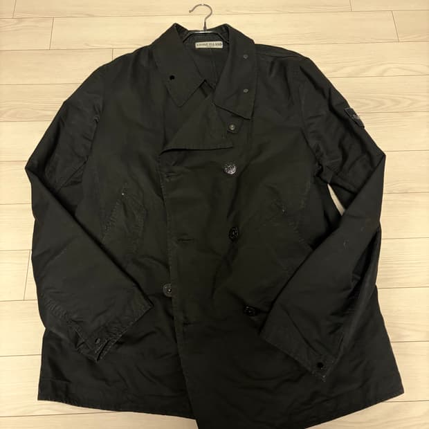 스톤아일랜드 더블 브레스트 트렌치코트