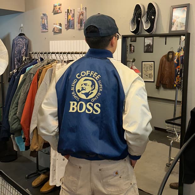90’s Suntory Coffee Boss satin jacket 