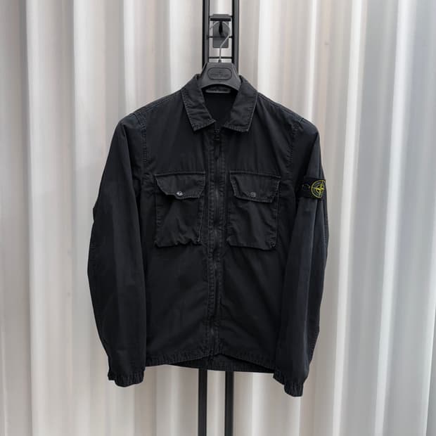 [M] 스톤아일랜드 올드이펙트 투 포켓 오버셔츠 블랙