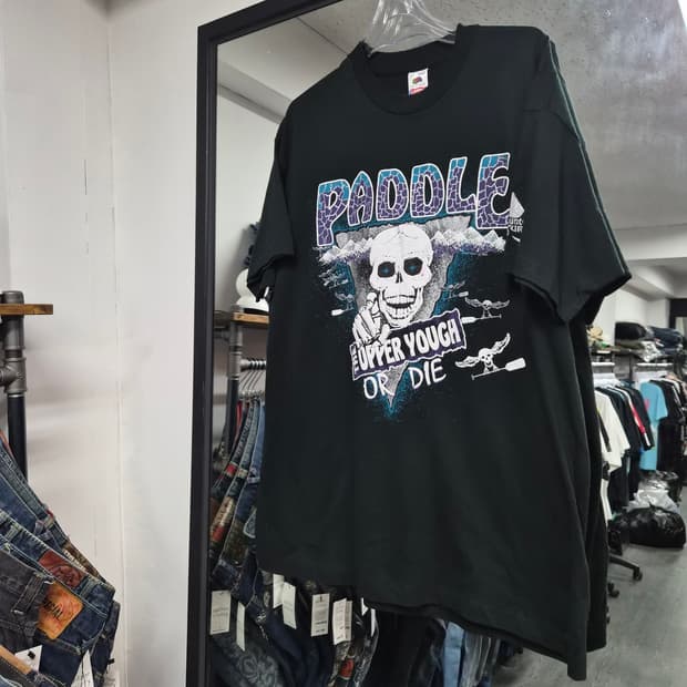 90s The Upper Yough Or Die 카약 그래픽 티셔츠