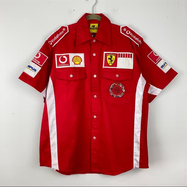 페라리 오리지널 레드 레이싱 반팔셔츠 
