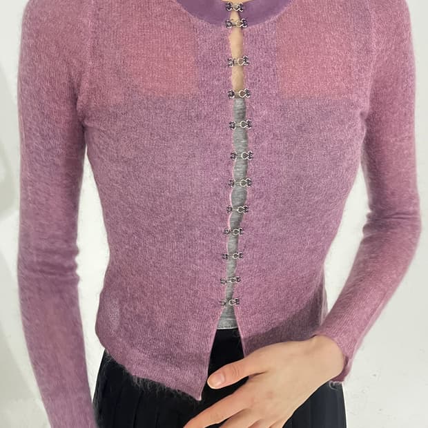 Mohair hook knit top