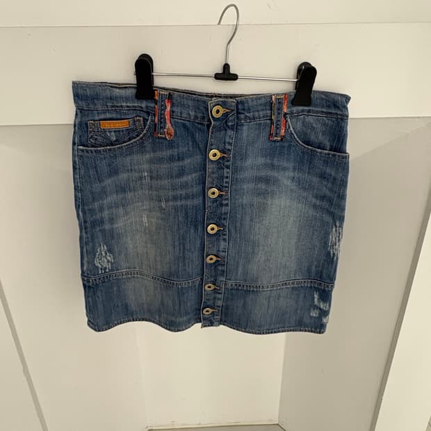 Dolce & Gabbana button denim skirt