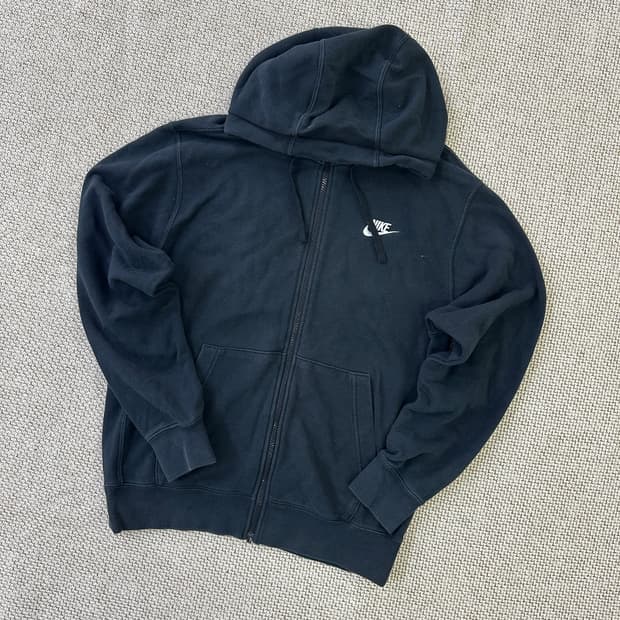 M 나이키 블랙 후드 집업 0327D