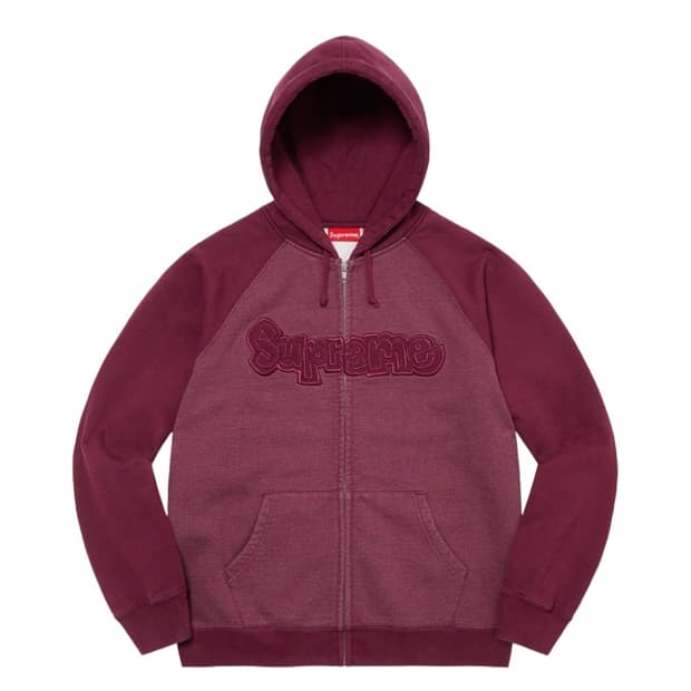 슈프림 곤즈 아플리케 후드집업 버건디 L