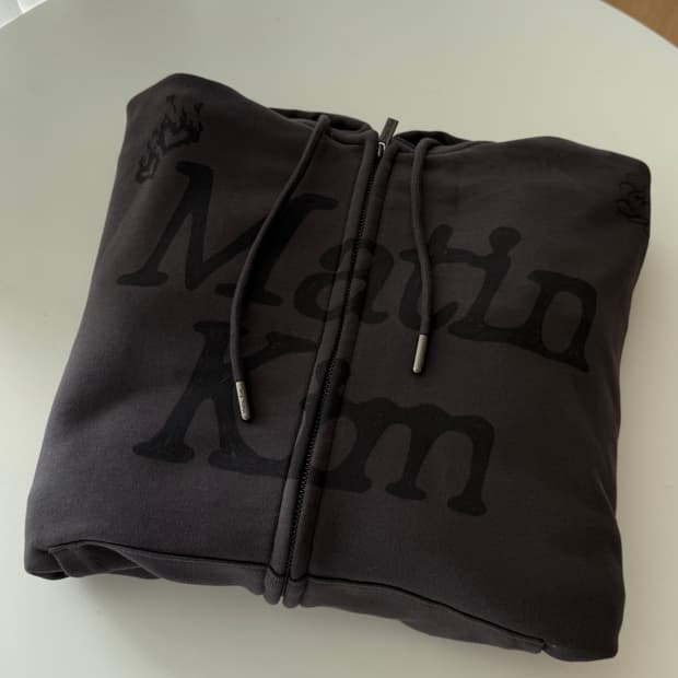 언박싱 제품💨 마뗑킴 그래피티 후드집업 차콜(M) /텍없음‼️