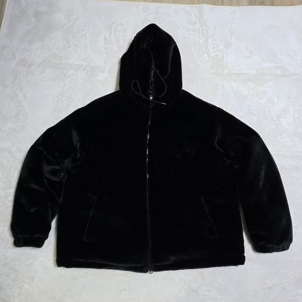 (3)SCENT 공용 오버핏 밍크퍼 후드 점퍼 