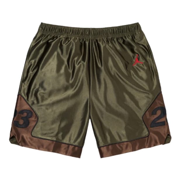 슈프림 x 조던 웜 업 쇼츠 올리브 24FW