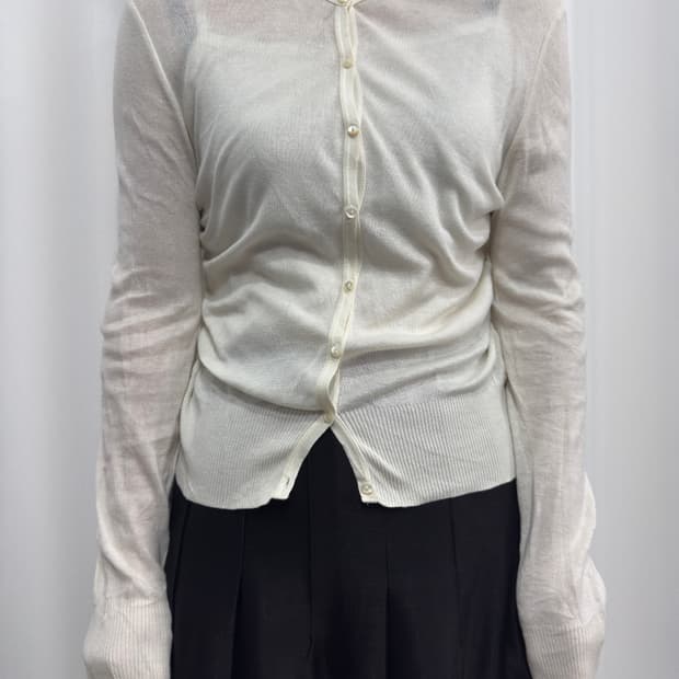 white slim cardigan