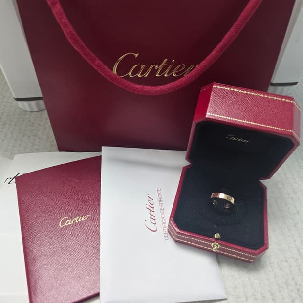 까르띠에 러브링 다이아 핑골 52호 새상품 풀박스