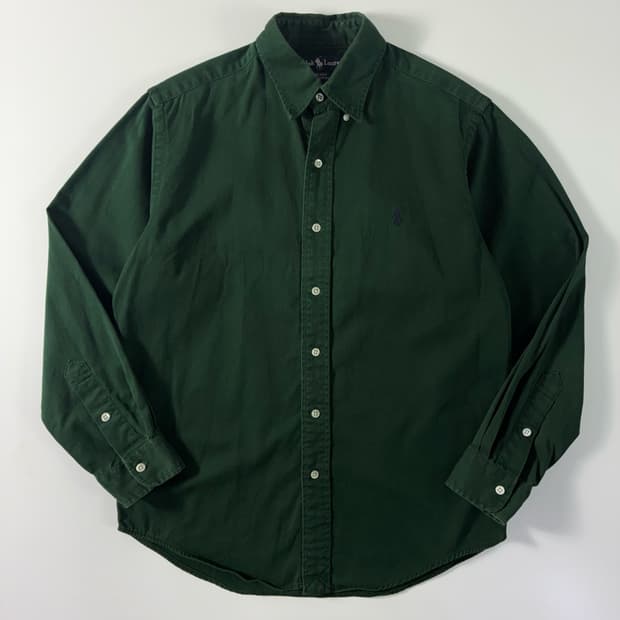 Polo  폴로 랄프로렌 자수 코튼 그린 셔츠 