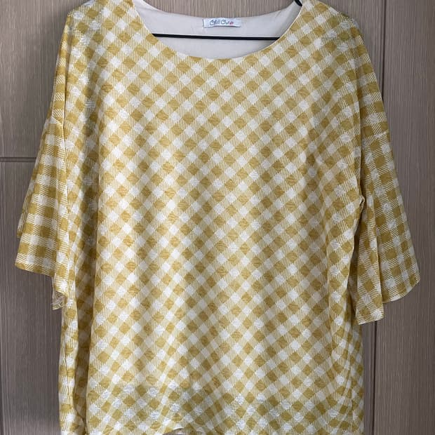 Chill Out 모리걸 하구미 깅엄 머스타드 체크 