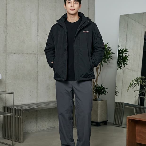 디키즈(Dickies) 블랙 후드 패딩 자켓