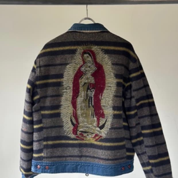 [4] 캐피탈 11.5온즈 데님 리버시블 버진 마리아 집업 워크 자켓