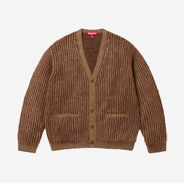 Supreme 2-Tone Mohair Cardigan Light Bro