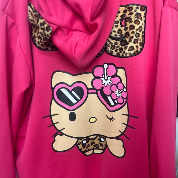 egg x 헬로키티 후드집업 핑크 갸루후드집업