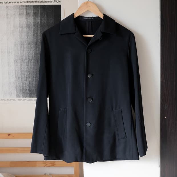 요지 야마모토 버튼 다운 셔츠 자켓 블랙