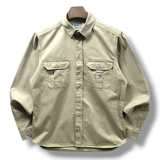 [M] 칼하트 베이지 투포켓 긴팔 워크셔츠