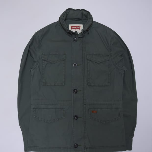 리바이스 후드 야상 M 올리브