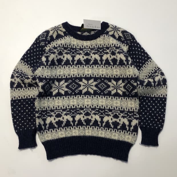 웨스트씨 노르딕 패턴 울 스웨터