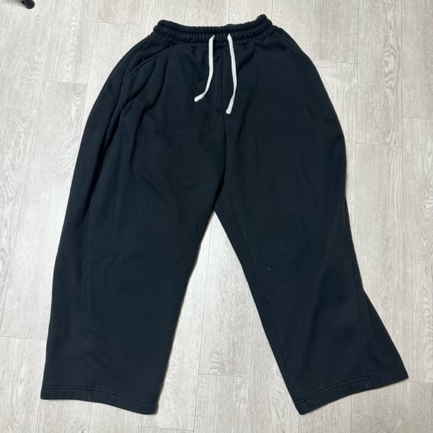 니티드 와이드 기모 스웨트 조거팬츠